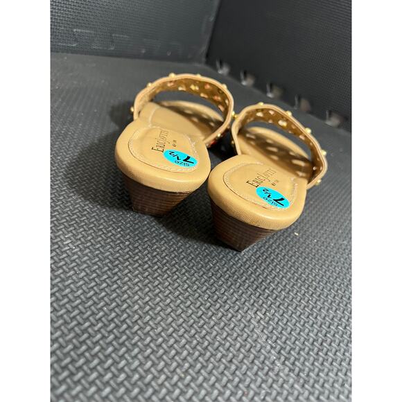 Eric Javits Woven Multicolored Straw & Tan Leather Slip-On Sandals‎ Boho 7.5 N - Picture 8 of 9